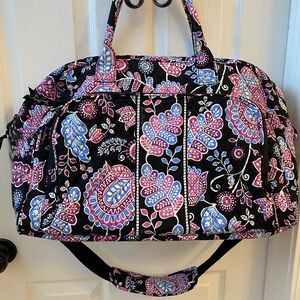 Vera Bradley Black and Pink Floral Travel Bag